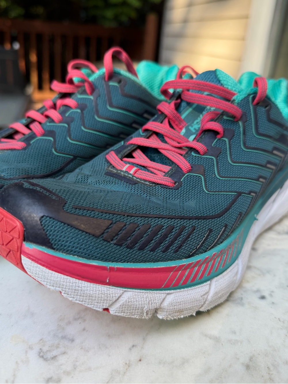 Hoka One One Teal and Pink Women's Running Shoes Sport